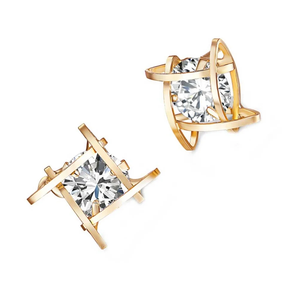 14k gold diamond earrings - Picture 7 of 7